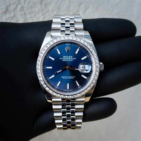 rolex datejust blue diamonds|rolex datejust diamond bezel aftermarket.